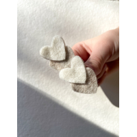 Haarspeld hartjes wit/beige (2 stuks)