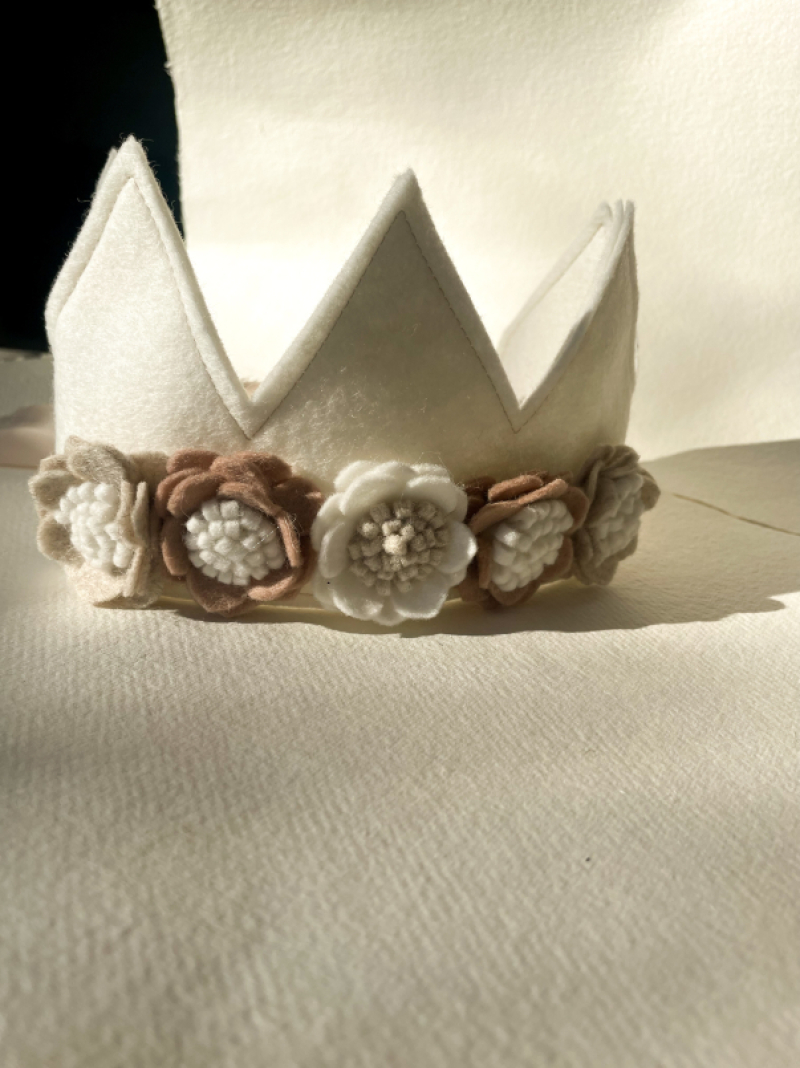 Verjaardagskroon roze/beige